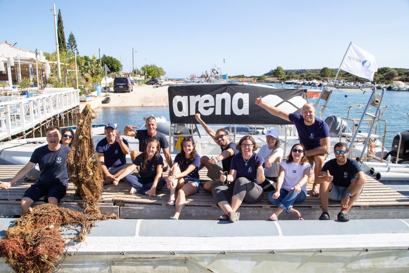 Arena and Olympic Champion Gregorio Paltrinieri Join Forces with Healthy Seas for Ghost Net Cleanup in Sicily